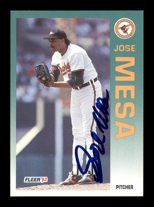 Jose Mesa Autographed 1992 Fleer Card #17 Baltimore Orioles SKU #183563 - RSA