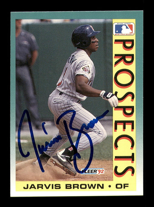 Jarvis Brown Autographed 1992 Fleer Rookie Card #669 Minnesota Twins SKU #183566 - RSA