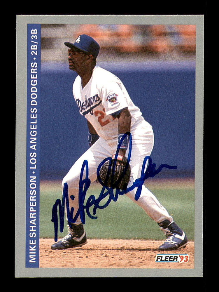 Mike Sharperson Autographed 1993 Fleer Card #68 Los Angeles Dodgers SKU #183572 - RSA