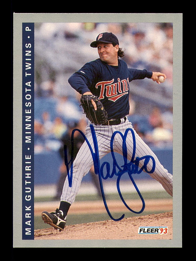 Mark Guthrie Autographed 1993 Fleer Card #265 Minnesota Twins SKU #183585 - RSA