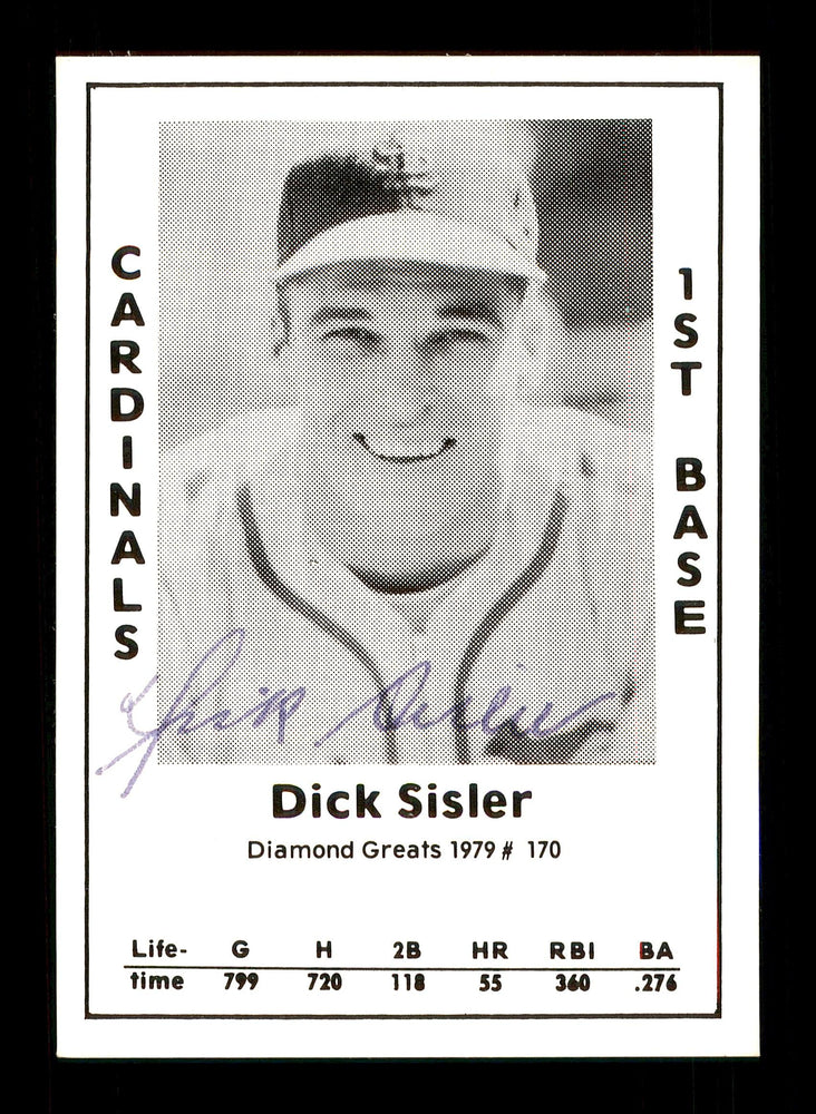 Dick Sisler Autographed 1979 Diamond Greats Card #170 St. Louis Cardinals SKU #172021 - RSA