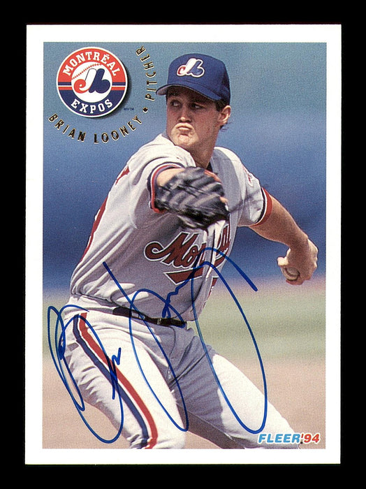 Brian Looney Autographed 1994 Fleer Card #544 Montreal Expos SKU #183612 - RSA
