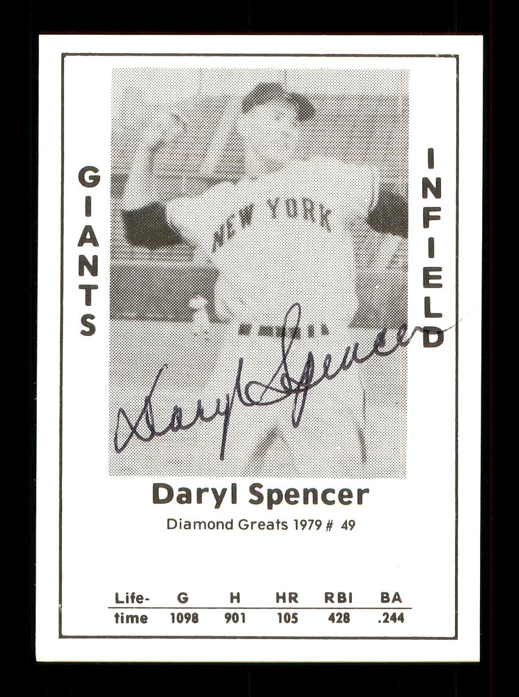 Daryl Spencer Autographed 1979 Diamond Greats Card #49 New York Giants SKU #172047 - RSA