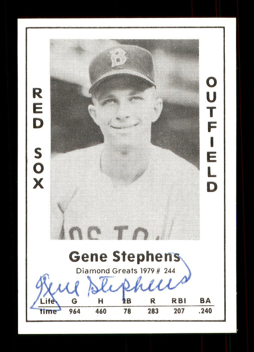 Gene Stephens Autographed 1979 Diamond Greats Card #244 Boston Red Sox SKU #172056 - RSA