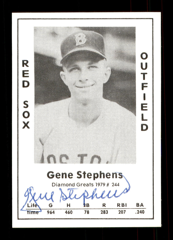 Gene Stephens Autographed 1979 Diamond Greats Card #244 Boston Red Sox SKU #172056 - RSA