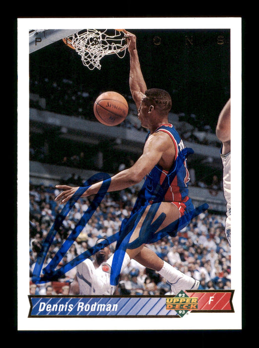 Dennis Rodman Autographed 1992-93 Upper Deck Card #242 Detroit Pistons SKU #190495 - RSA