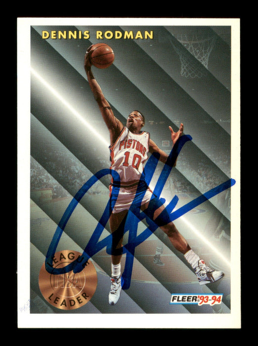 Dennis Rodman Autographed 1993-94 Fleer Card #227 Detroit Pistons SKU #190497 - RSA