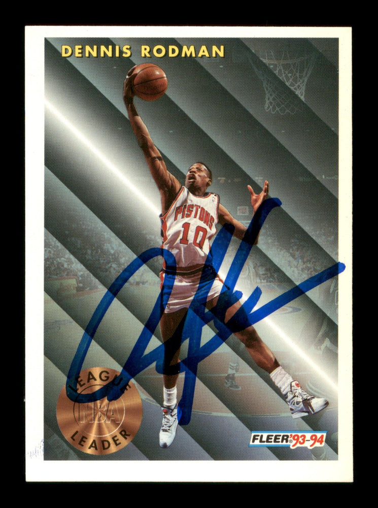 Dennis Rodman Autographed 1993-94 Fleer Card #227 Detroit Pistons SKU #190497 - RSA