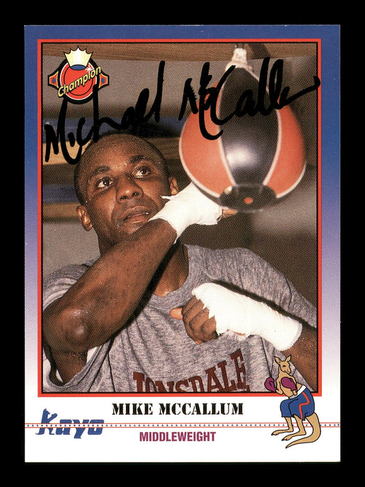Mike McCallum Autographed 1991 Kayo Card #129 SKU #167237 - RSA