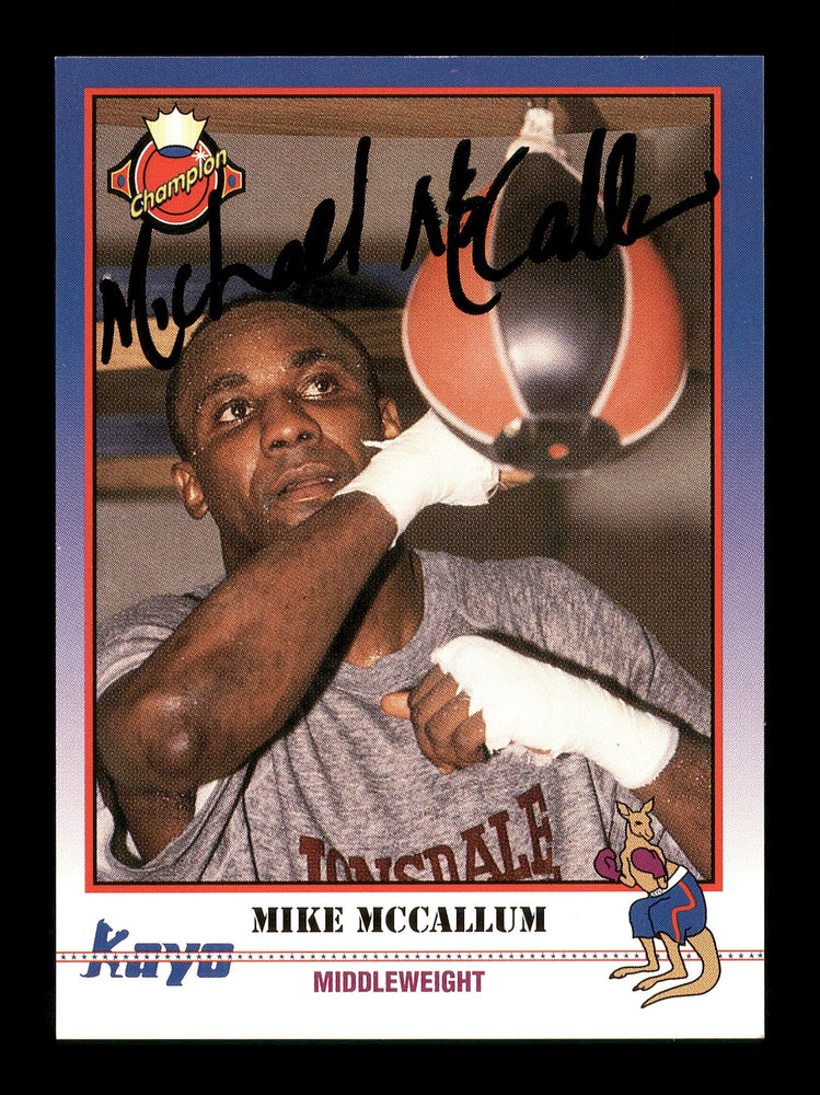 Mike McCallum Autographed 1991 Kayo Card #129 SKU #167237 - RSA