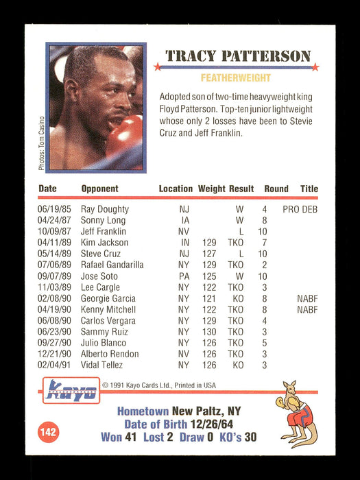 Tracy Patterson Autographed 1991 Kayo Card #142 SKU #167240 - RSA