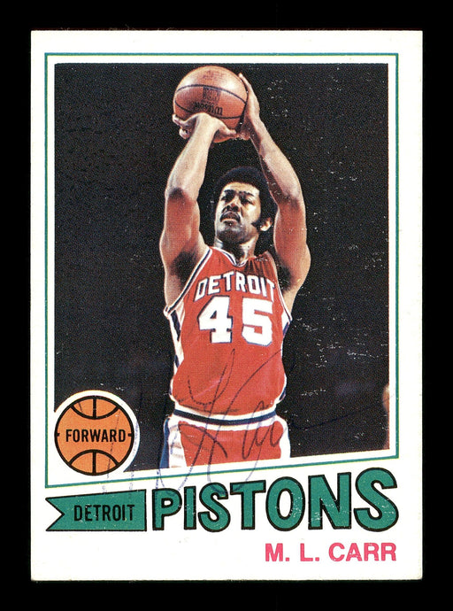 M.L. Carr Autographed 1977-78 Topps Card #47 Detroit Pistons SKU #167277 - RSA