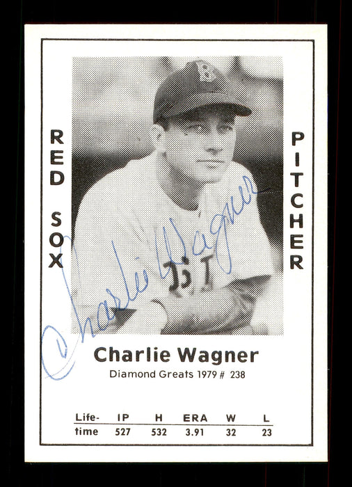 Charlie Wagner Autographed 1979 Diamond Greats Card #238 Boston Red Sox SKU #172123 - RSA