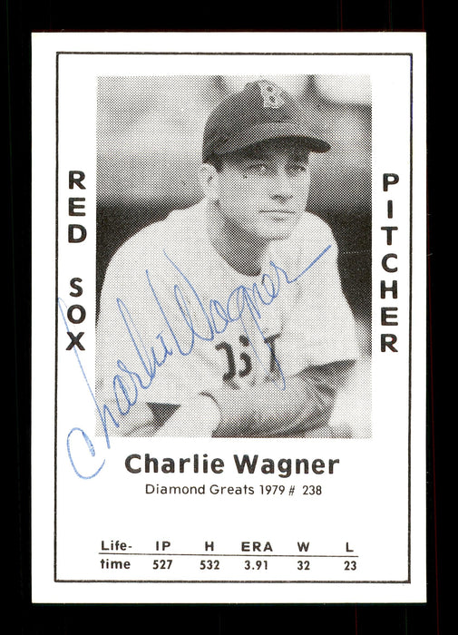 Charlie Wagner Autographed 1979 Diamond Greats Card #238 Boston Red Sox SKU #172124 - RSA