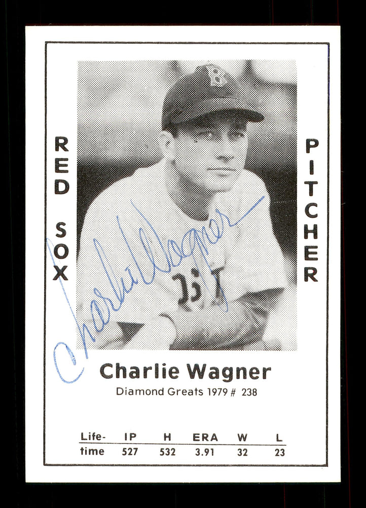 Charlie Wagner Autographed 1979 Diamond Greats Card #238 Boston Red Sox SKU #172124 - RSA