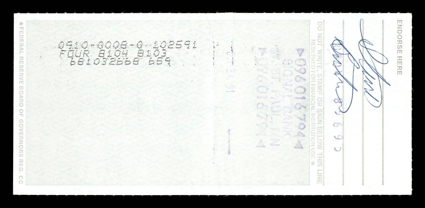 Max McGee Autographed 2.75x6 Check Green Bay Packers SKU #174013 - RSA