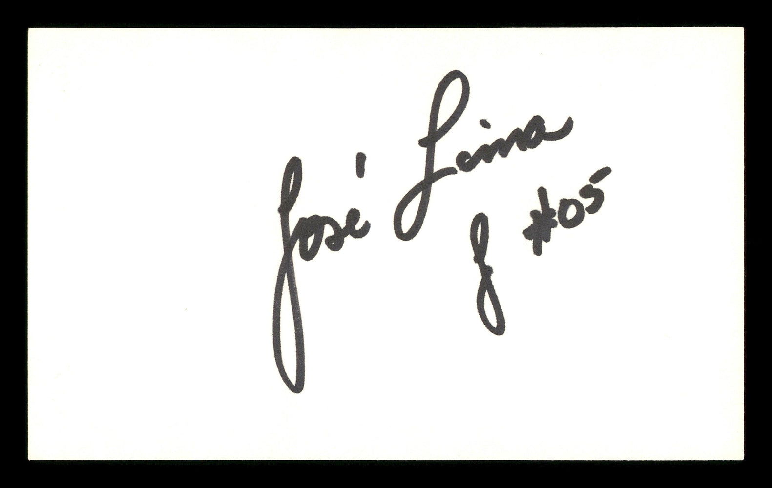Jose Lima Autographed 3x5 Index Card Houston Astros SKU #174065 - RSA