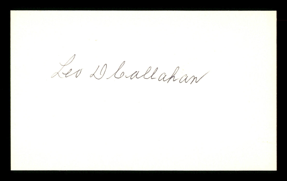 Leo Callahan Autographed 3x5 Index Card Brooklyn Dodgers SKU #174097 - RSA