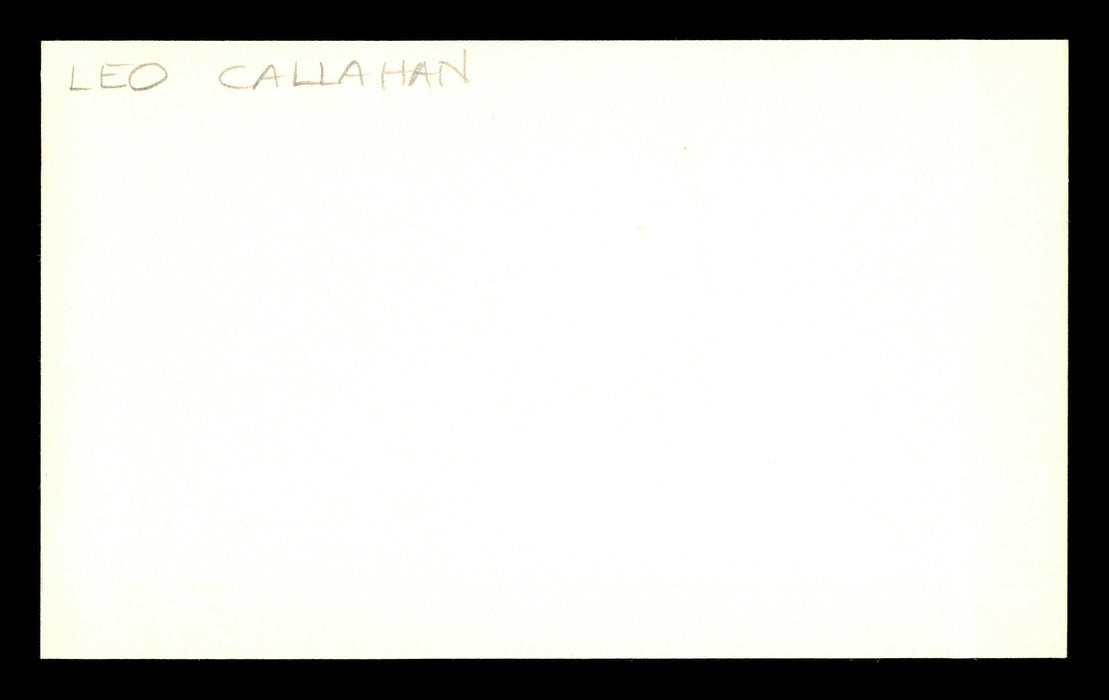 Leo Callahan Autographed 3x5 Index Card Brooklyn Dodgers SKU #174097 - RSA