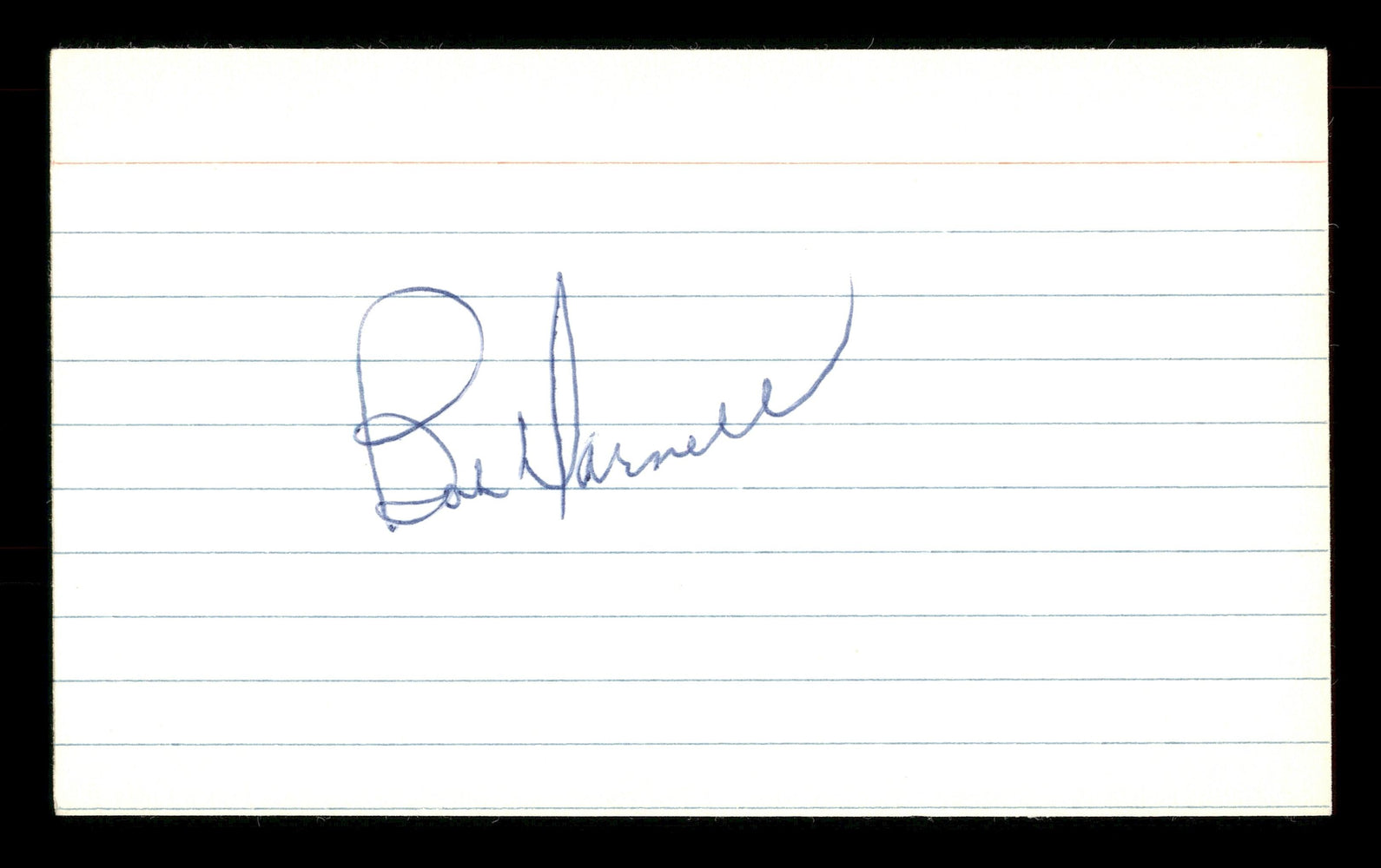Bob Darnell Autographed 3x5 Index Card Brooklyn Dodgers SKU #174120 - RSA