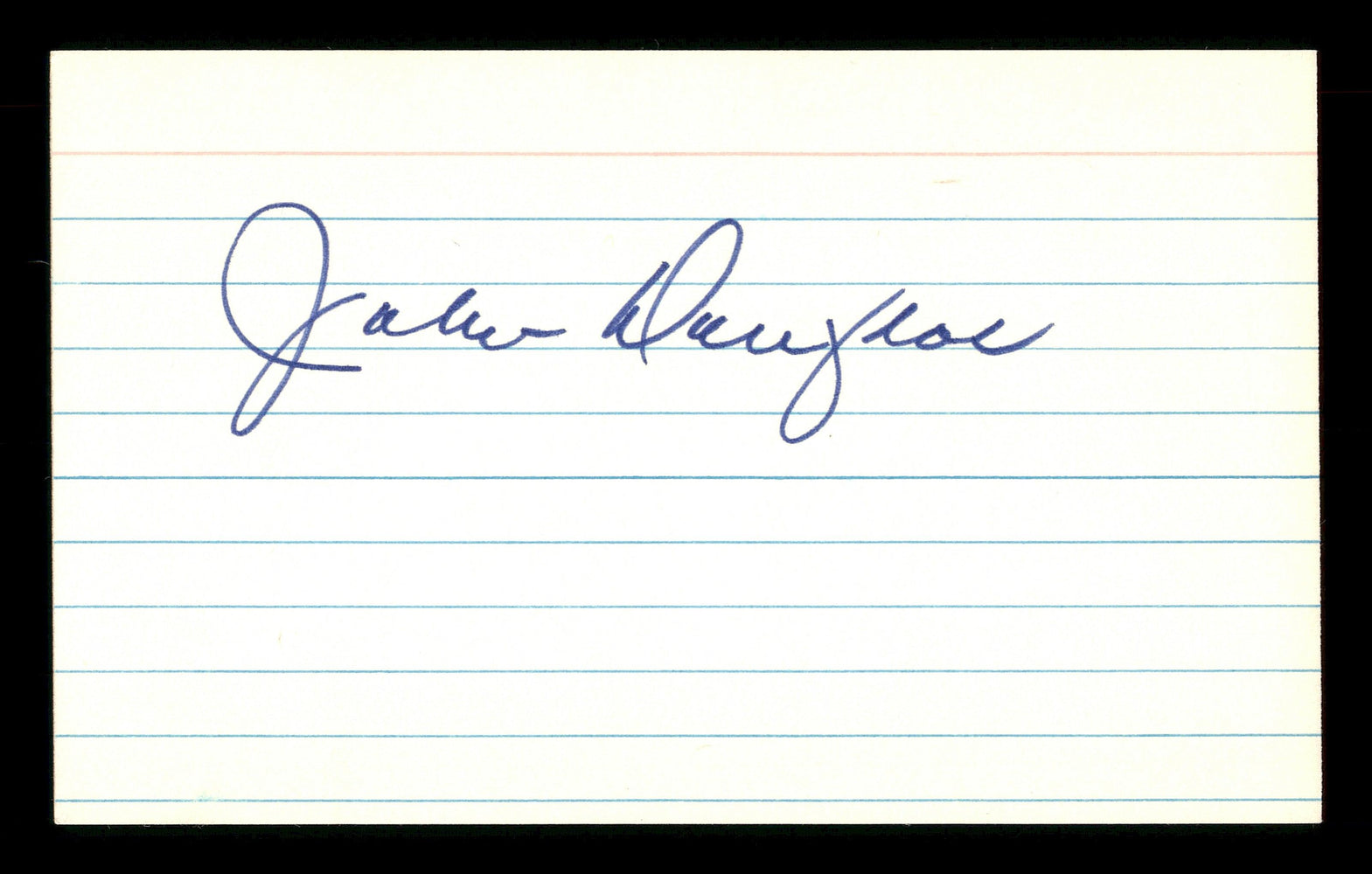 John Douglas Autographed 3x5 Index Card Brooklyn Dodgers SKU #174129 - RSA