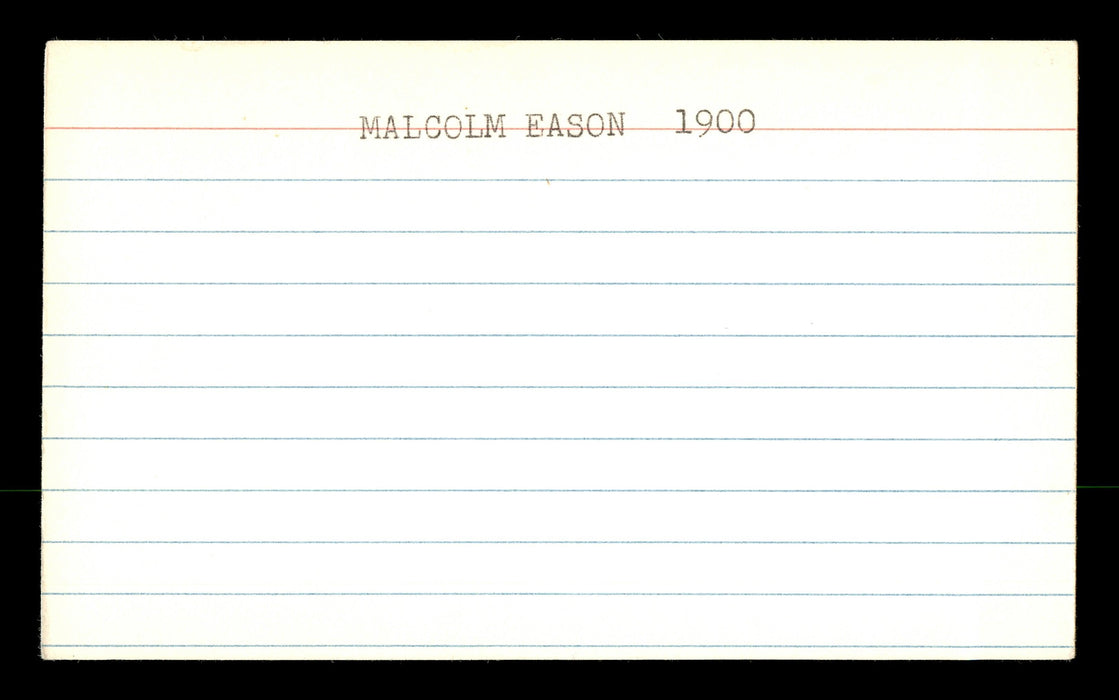 Malcolm W. Eason Autographed 3x5 Index Card Chicago Cubs SKU #174135 - RSA