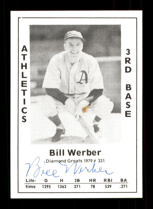 Bill Werber Autographed 1979 Diamond Greats Card #331 Philadelphia A's SKU #172135 - RSA