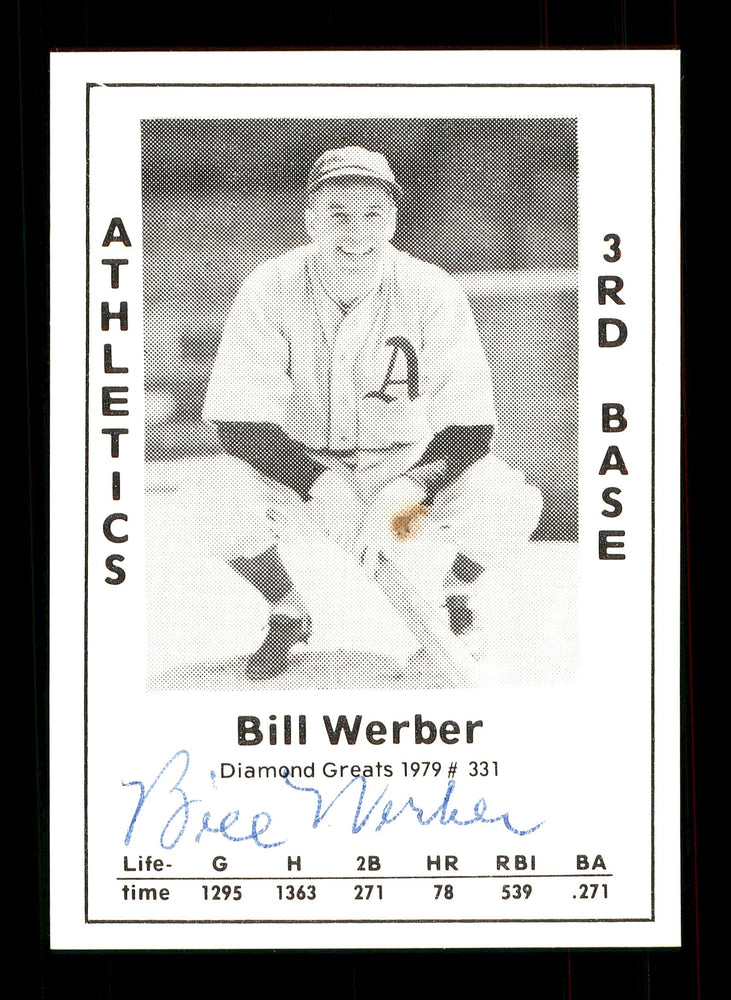 Bill Werber Autographed 1979 Diamond Greats Card #331 Philadelphia A's SKU #172135 - RSA