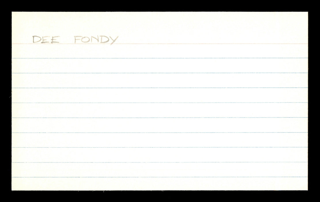 Dee Fondy Autographed 3x5 Index Card Chicago Cubs SKU #174145 - RSA