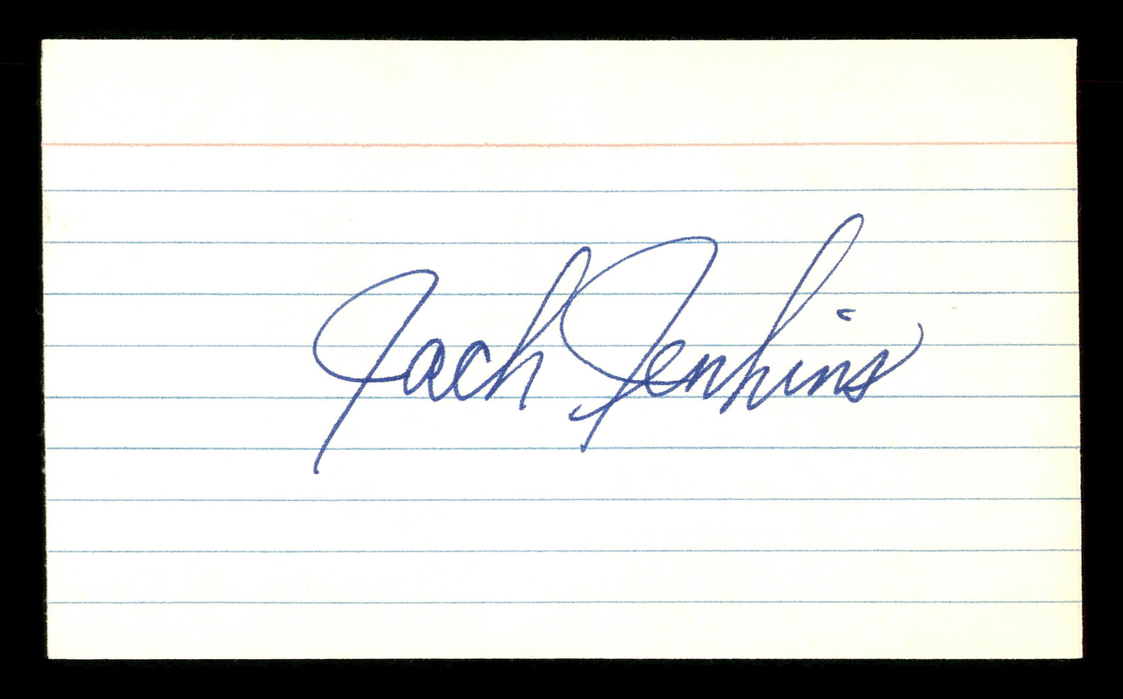 Jack Jenkins Autographed 3x5 Index Card Los Angeles Dodgers SKU #174170 - RSA
