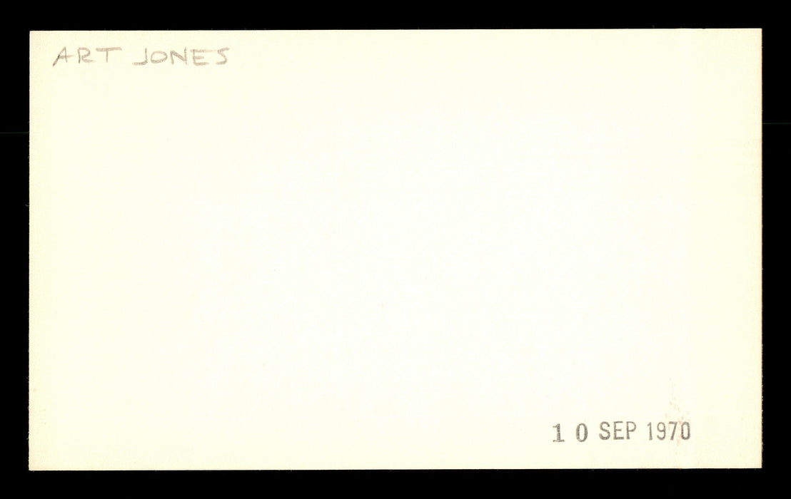 Art Jones Autographed 3x5 Index Card Brooklyn Dodgers "To Roger" SKU #174171 - RSA