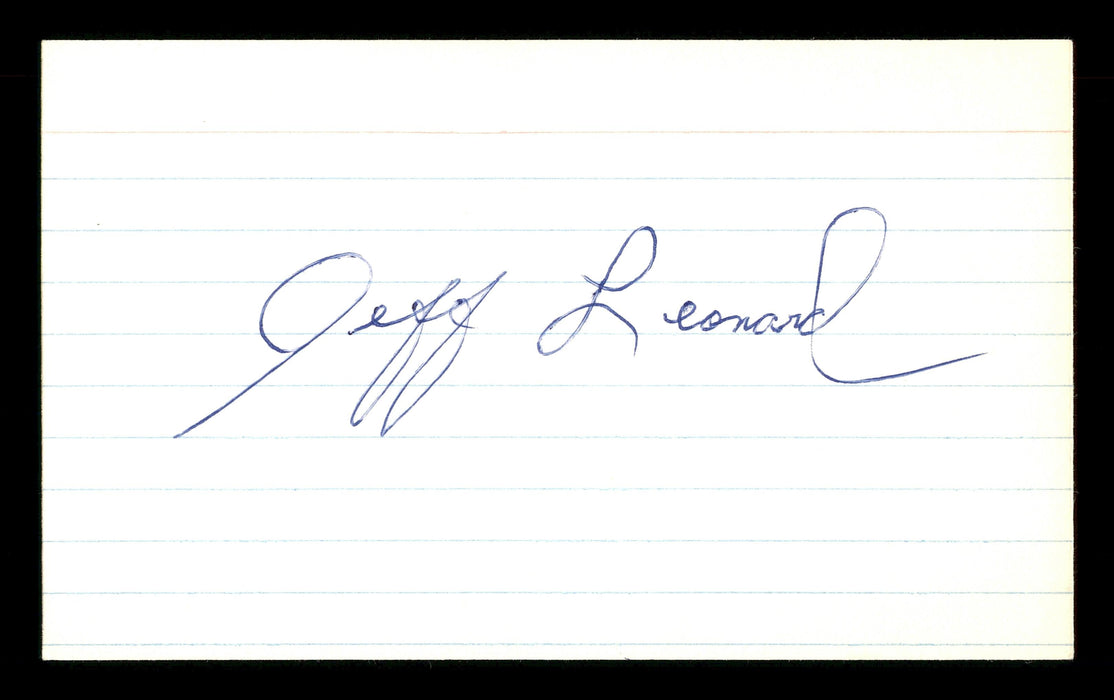 Jeffrey Jeff Leonard Autographed 3x5 Index Card San Francisco Giants SKU #174179 - RSA