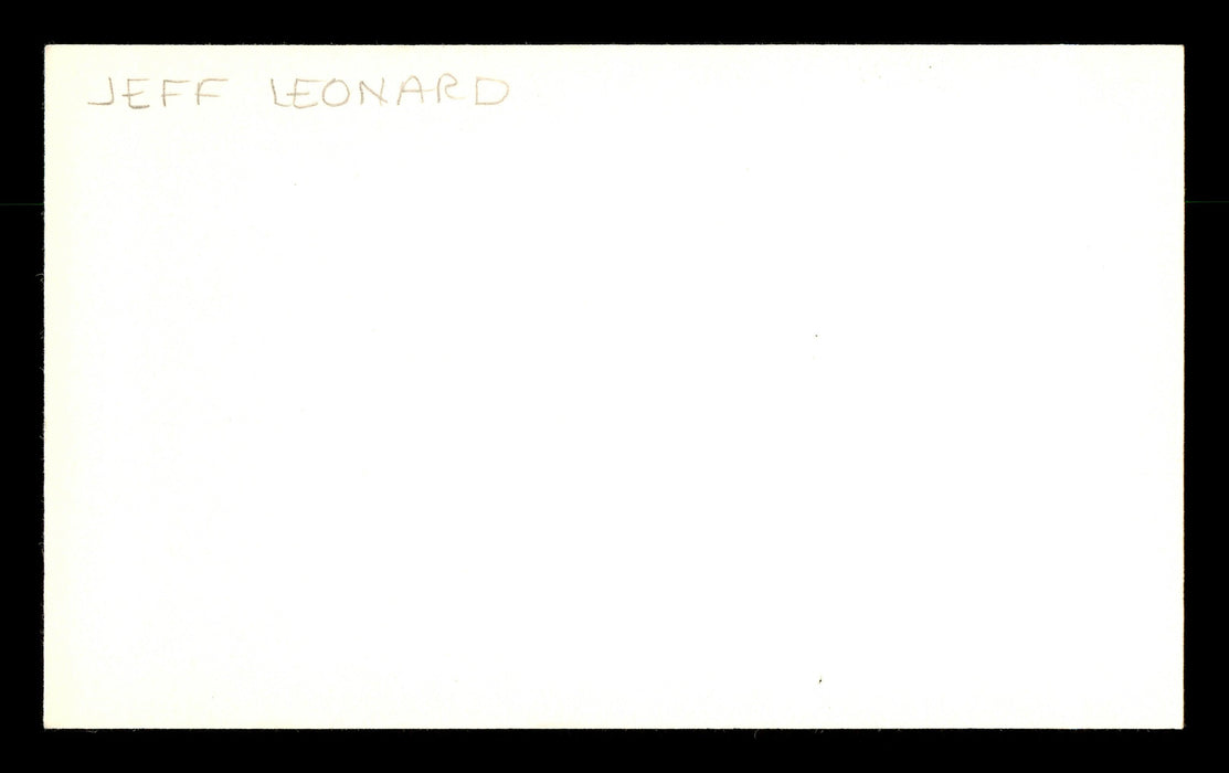 Jeffrey Jeff Leonard Autographed 3x5 Index Card San Francisco Giants SKU #174179 - RSA
