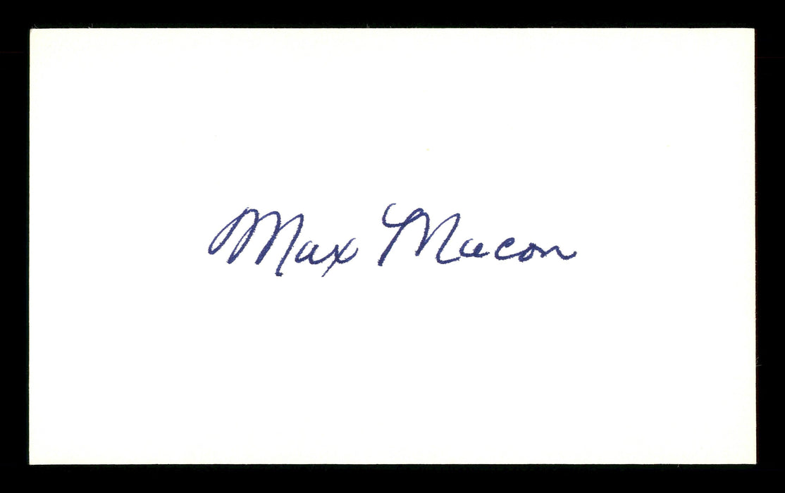 Max Macon Autographed 3x5 Index Card Brooklyn Dodgers SKU #174184 - RSA