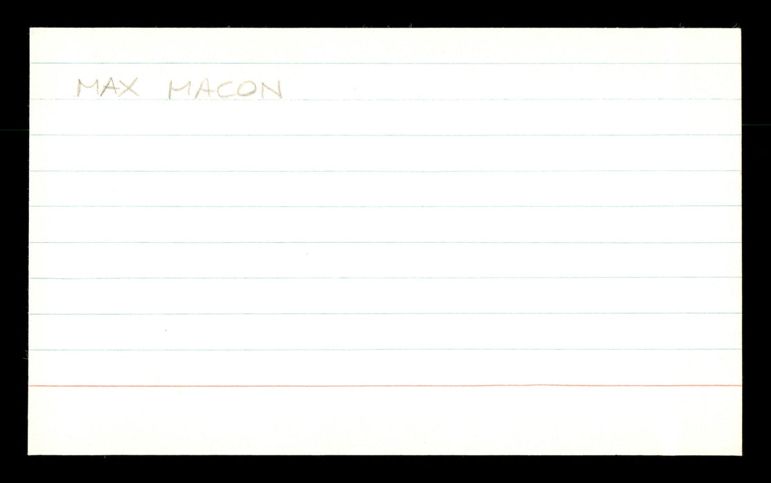 Max Macon Autographed 3x5 Index Card Brooklyn Dodgers SKU #174184 - RSA