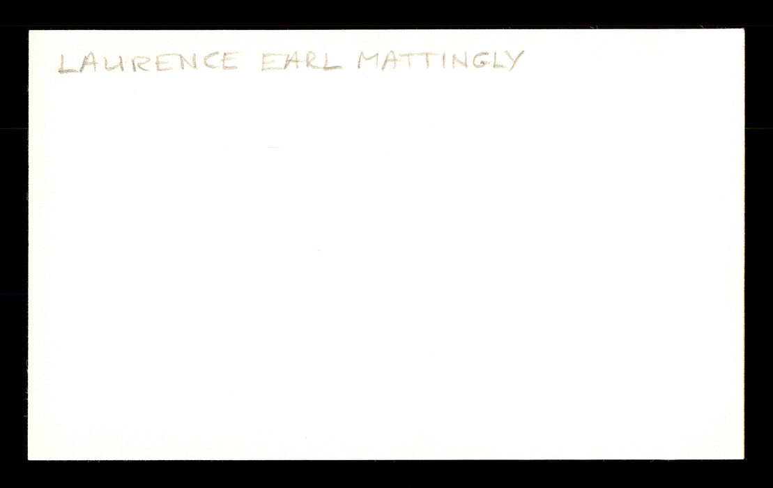 Earl Mattingly Autographed 3x5 Index Card Brooklyn Robins SKU #174189 - RSA