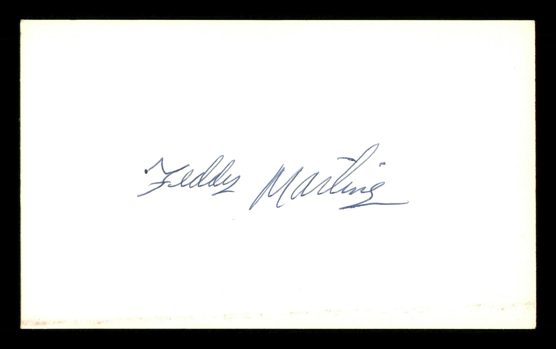 Ted Teddy Martinez Autographed 3x5 Index Card Los Angeles Dodgers SKU #174190 - RSA