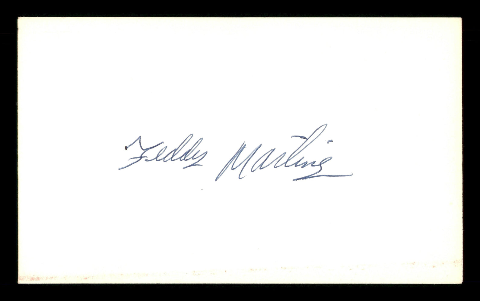 Ted Teddy Martinez Autographed 3x5 Index Card Los Angeles Dodgers SKU #174190 - RSA