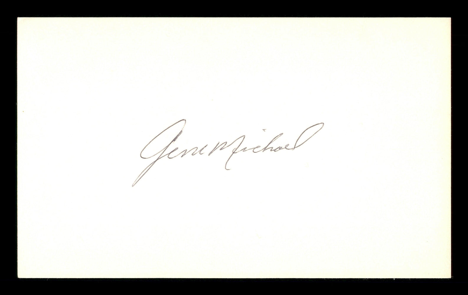 Gene Michael Autographed 3x5 Index Card New York Yankees SKU #174196 - RSA