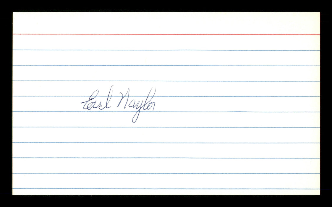 Earl Naylor Autographed 3x5 Index Card Philadelphia Phillies, Brooklyn Dodgers SKU #174209 - RSA