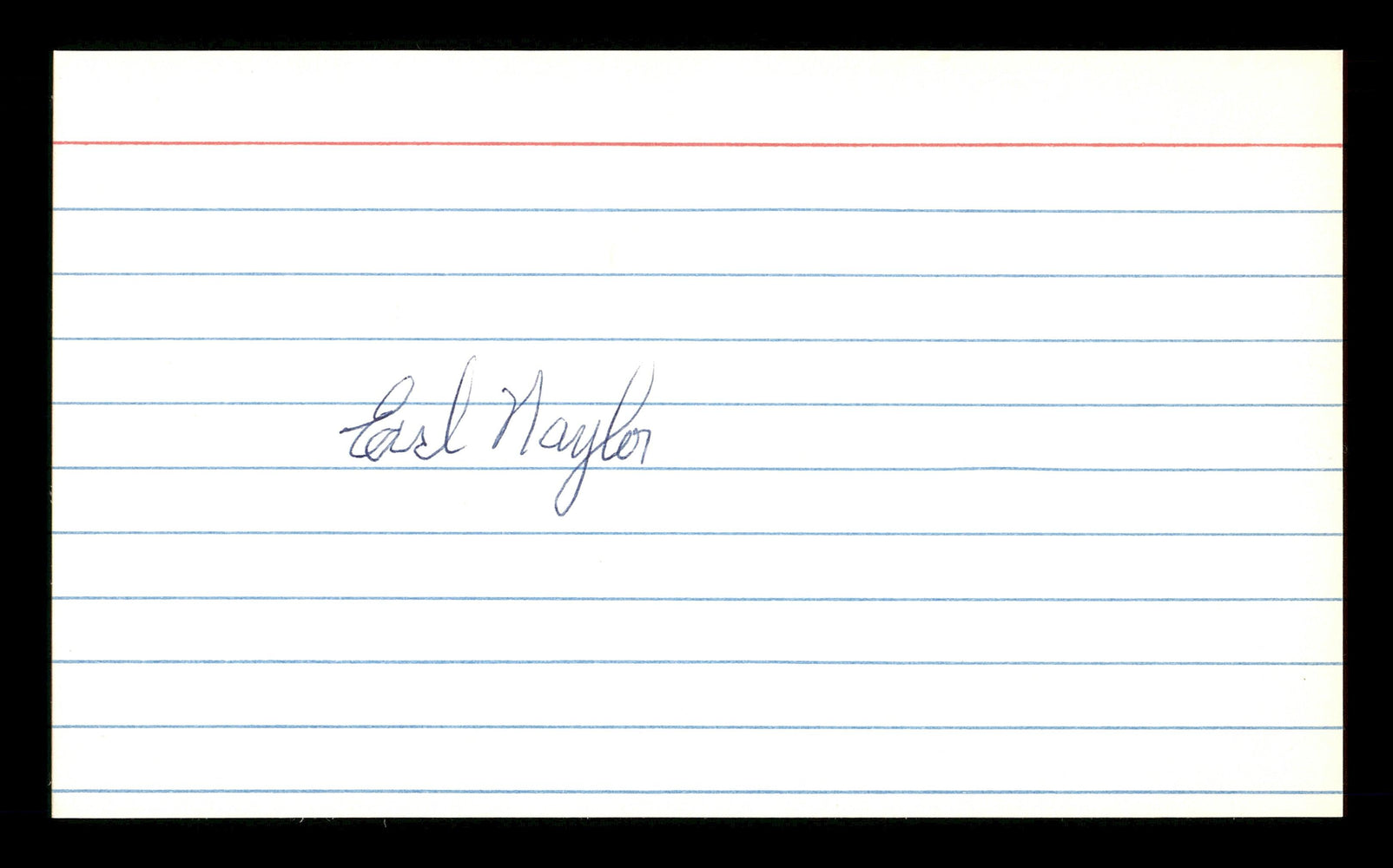 Earl Naylor Autographed 3x5 Index Card Philadelphia Phillies, Brooklyn Dodgers SKU #174209 - RSA