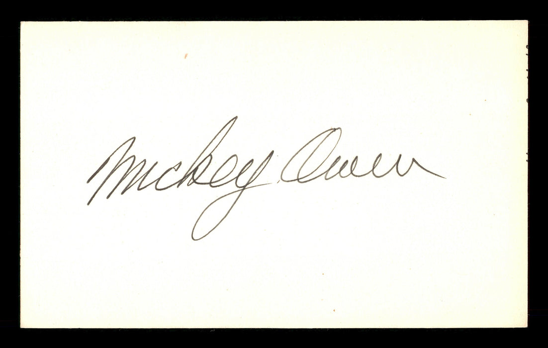 Mickey Owen Autographed 3x5 Index Card Brooklyn Dodgers SKU #174217 - RSA