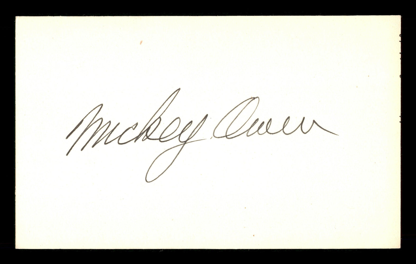 Mickey Owen Autographed 3x5 Index Card Brooklyn Dodgers SKU #174217 - RSA