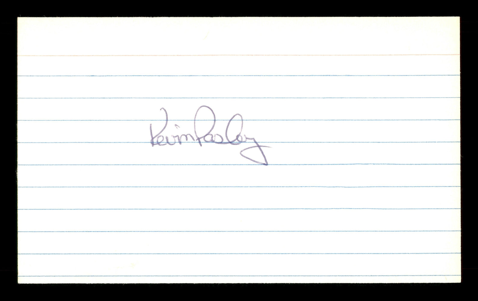 Kevin Pasley Autographed 3x5 Index Card Los Angeles Dodgers SKU #174223 - RSA