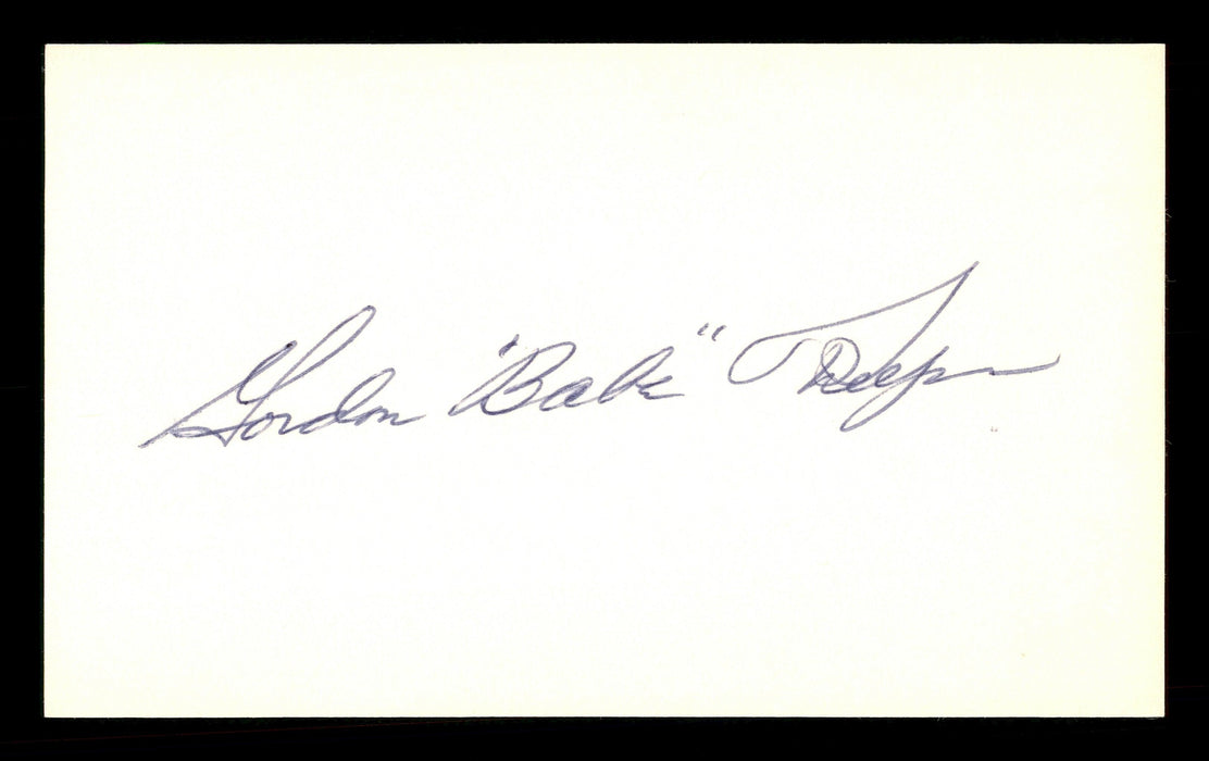 Gordon "Babe" Phelps Autographed 3x5 Index Card Brooklyn Dodgers SKU #174227 - RSA