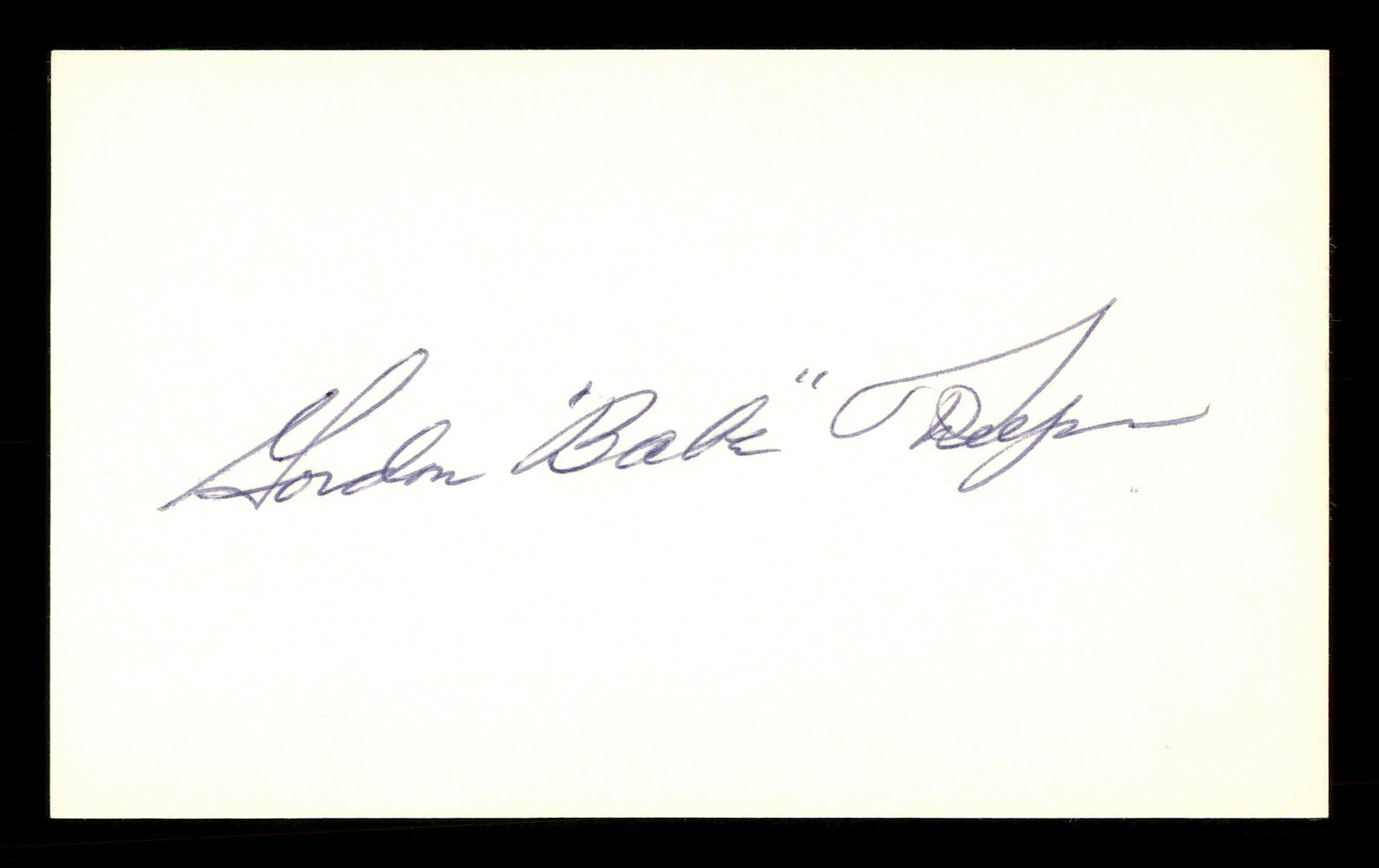 Gordon "Babe" Phelps Autographed 3x5 Index Card Brooklyn Dodgers SKU #174227 - RSA