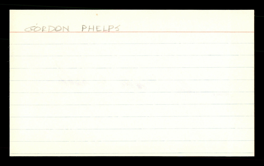 Gordon "Babe" Phelps Autographed 3x5 Index Card Brooklyn Dodgers SKU #174227 - RSA