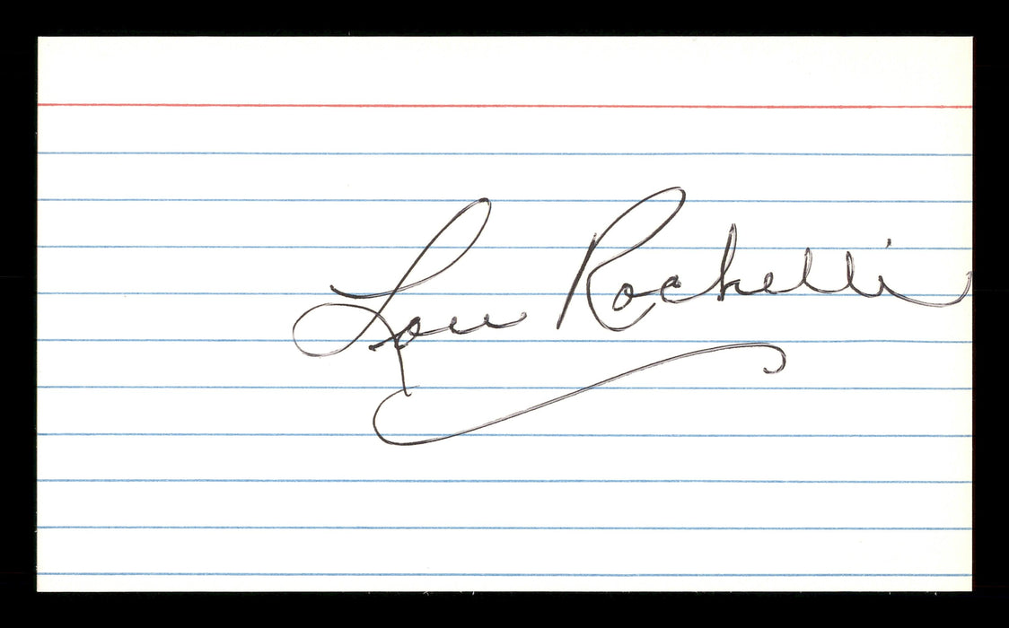 Lou Rochelli Autographed 3x5 Index Card Brooklyn Dodgers SKU #174237 - RSA