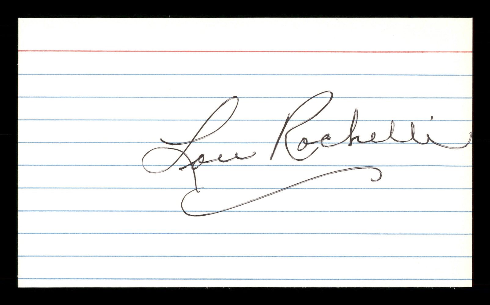 Lou Rochelli Autographed 3x5 Index Card Brooklyn Dodgers SKU #174237 - RSA