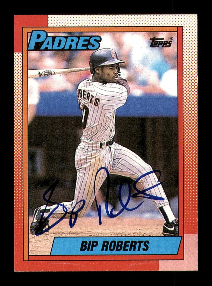 Bip Roberts Autographed 1990 Topps Card #307 San Diego Padres SKU
